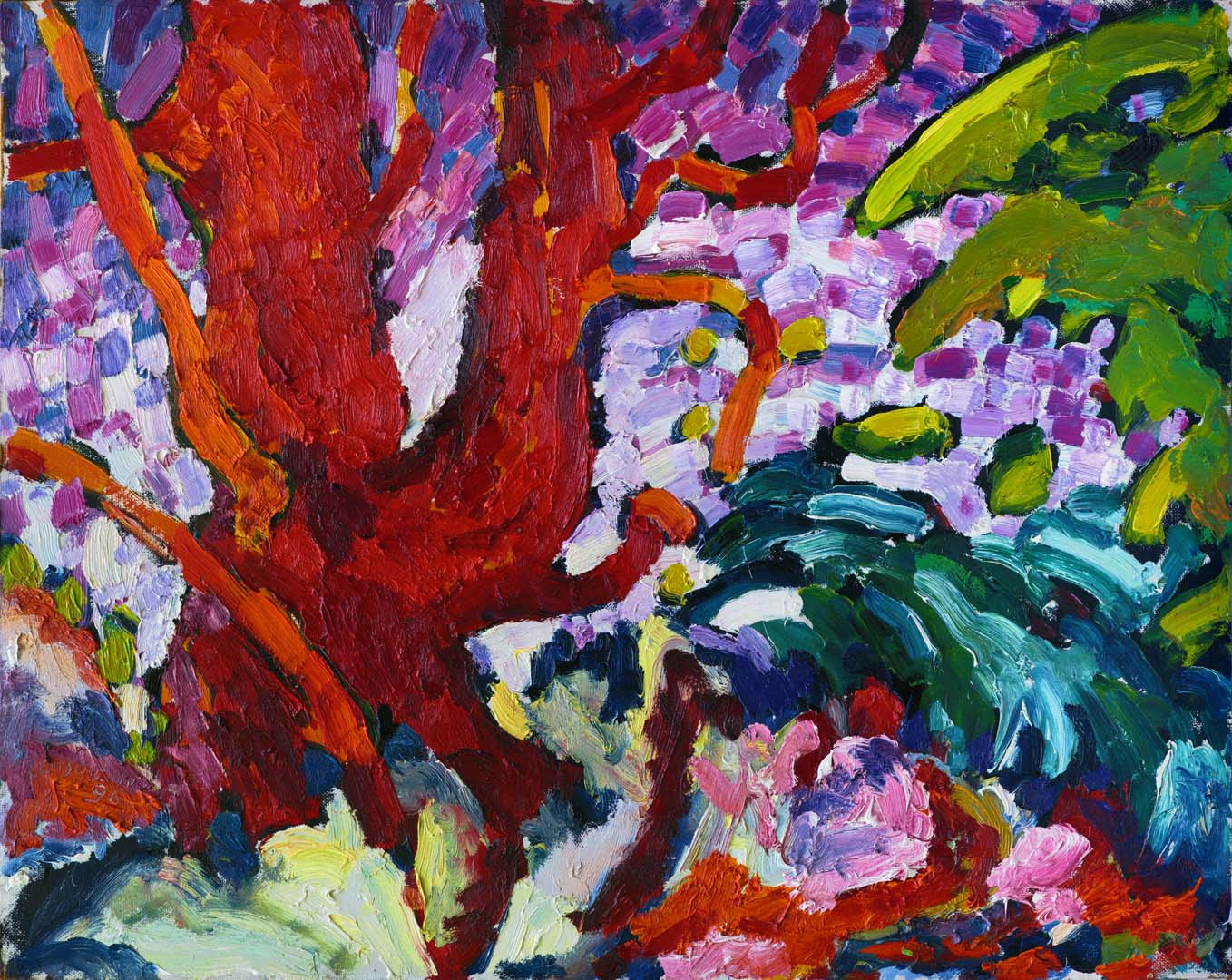 Gemälde: Roter Baum nach Vlaminck - Ölgemälde von TM Rotschönberg